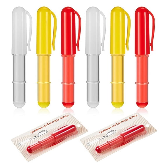 6 Pcs Sew Chalk Fabric Marker Fabric Pencils Chalk Marker Tailors Chalk Erasable Sewing Chalk , Red, Yellow, White