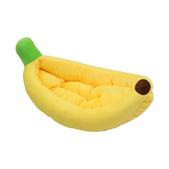 Banana Shape Cat Bed, Warm Detachable Pet Sofa for All Seasons, Comfortable Sleeping Pod for Indoor Cats