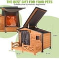 thumbnail image 6 of Aivituvin Heated Dog House Outdoor Dog Kennel with Safe Heated Pad, Chew-Proof Metal Frame and Rotating Food Bowl for Small to Medium Dogs, 44.6" L x 41.1" W x 32.9“H (Brown), 6 of 7