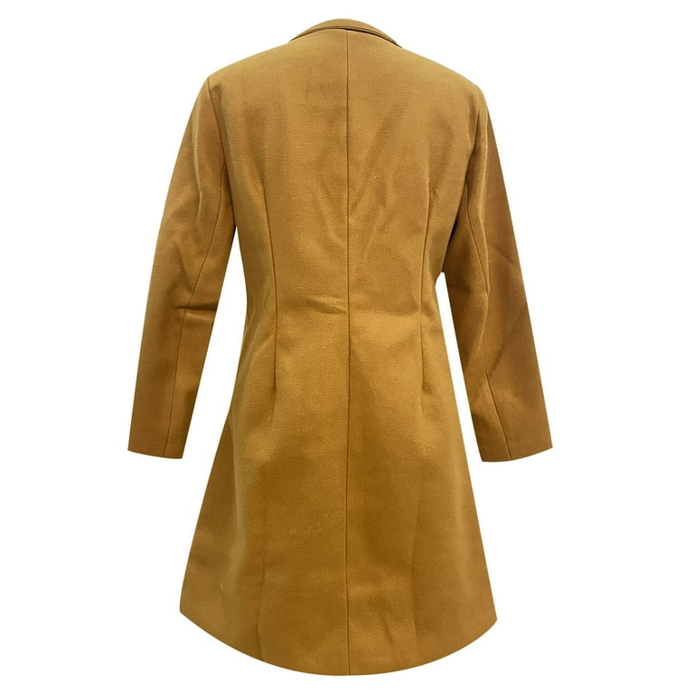ジャケット・アウター L'Or Geelong wool long coat Amazon.com: LMSXCT Women's Notched Lapel Wool Coats Mid Long