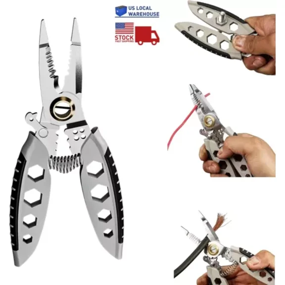 7" Multifunctional Wire Stripper Stripping Cable Cutter Plier Professional Tool