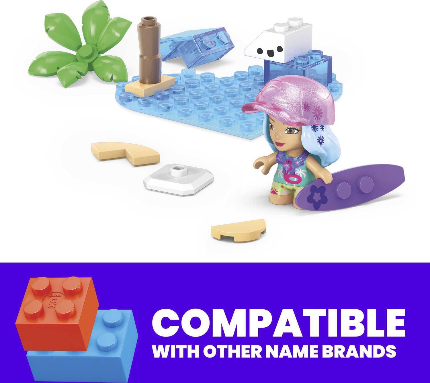 MEGA Barbie Color Reveal Surf et Baignade - 15 blocs et éléments spéciaux