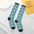 thumbnail image 4 of Daiia Sports Socks Cute Dog Footprints Printed Novelty Crew Socks for Men Women Knee High Socks Cotton Socks Soft & Breathable Support Unisex Socks, 4 of 9