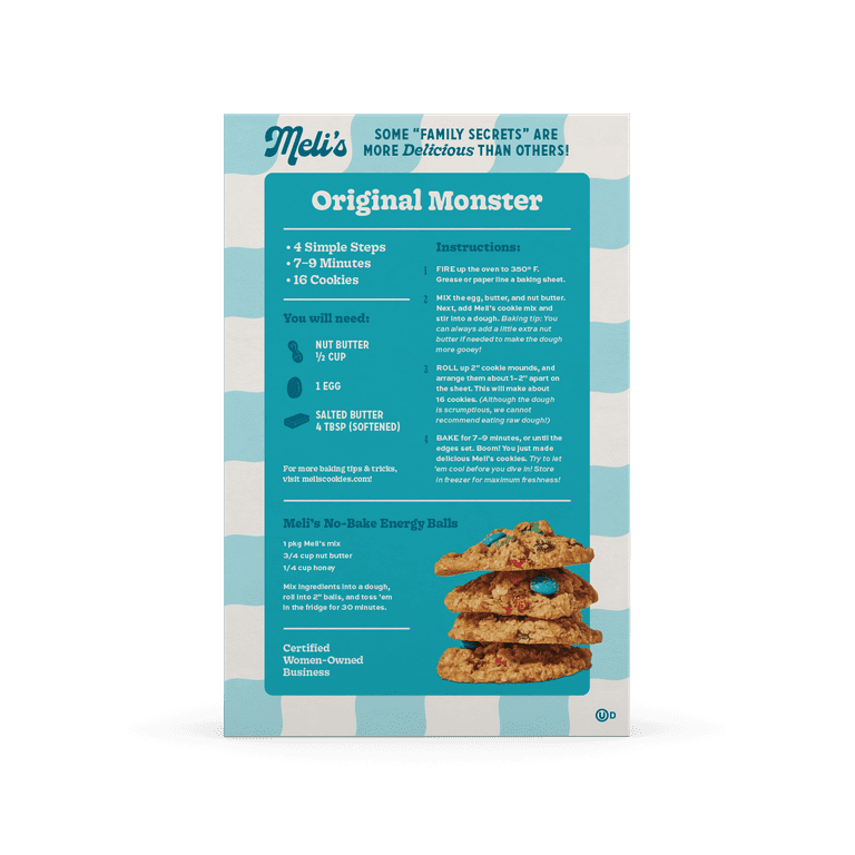 Meli's Monster Cookies, Original Flavor Cookie Mix, Certified Gluten-free (16oz Box)