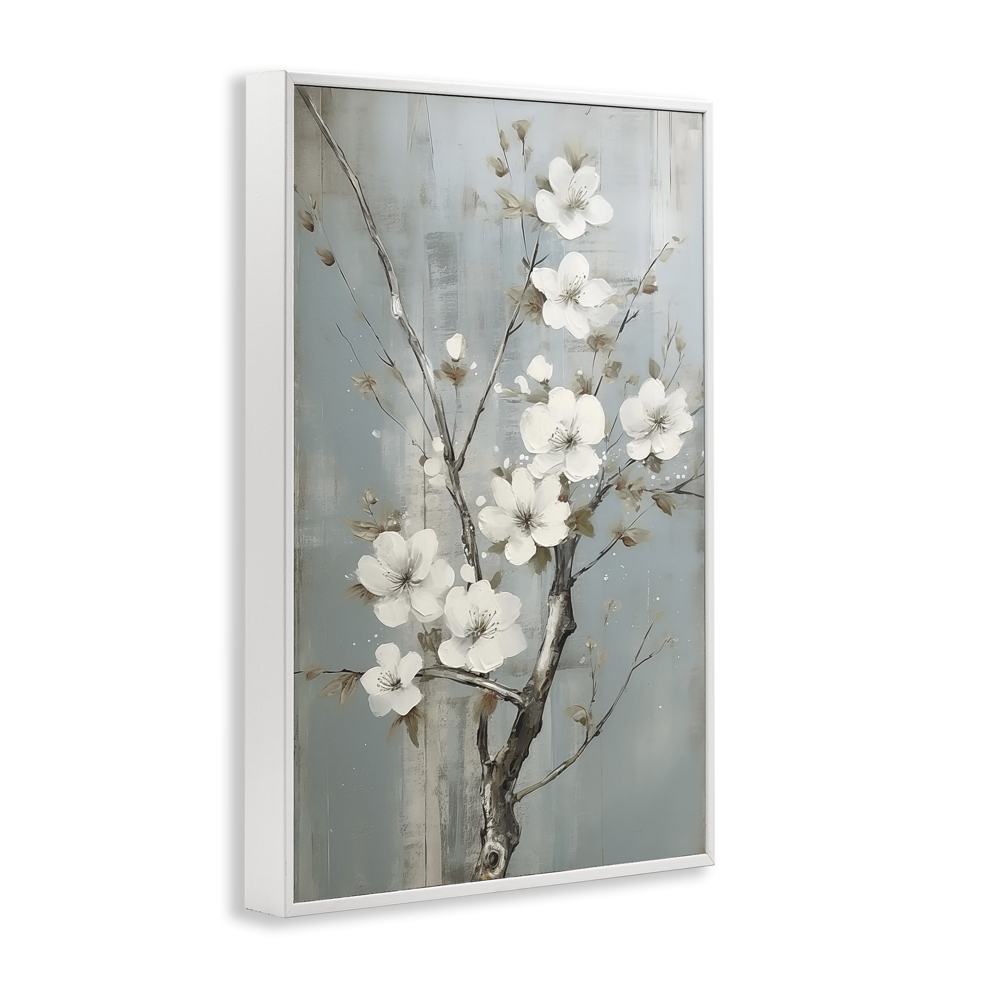 Stupell Industries White Apple Blossoms Botanical & Floral Painting White Framed Art Print Wall Art, 16 x 24