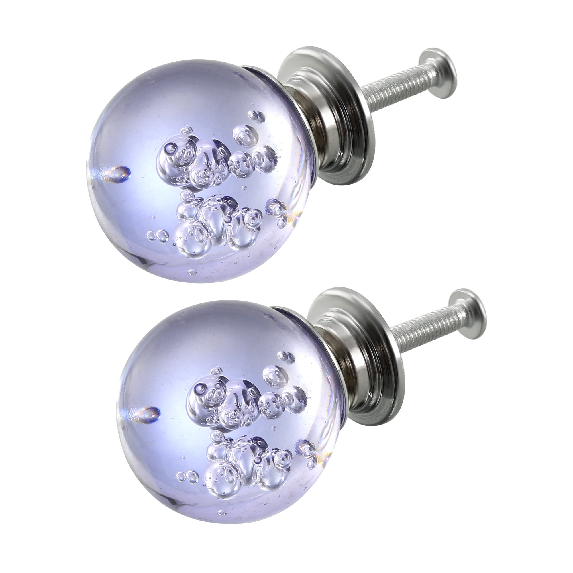 Pull Knob, 30mm Dia. Aluminum Alloy Crystal Glass Pulls Drawer