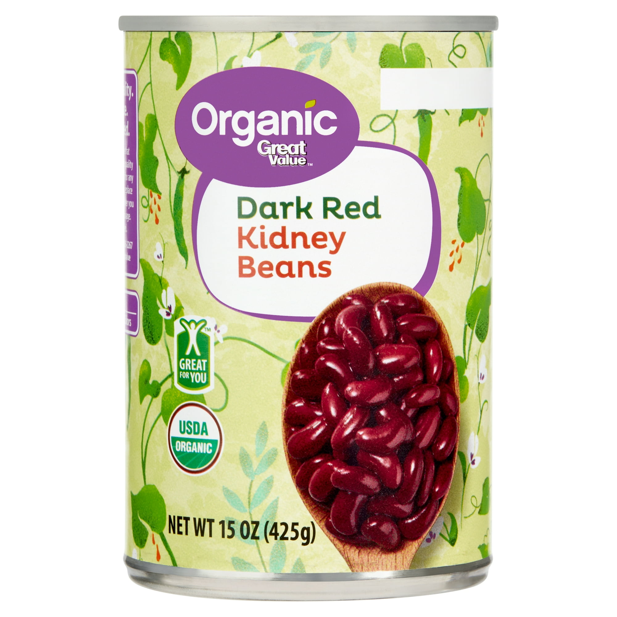 Great Value Organic Dark Red Kidney Beans, 15 oz