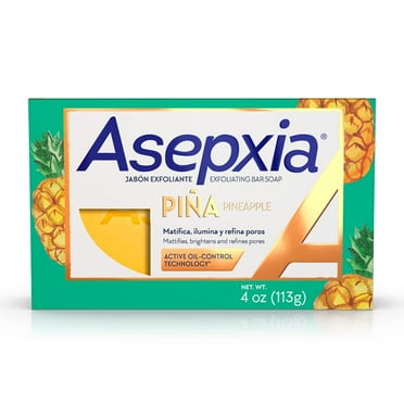 Asepxia Exfoliating Bar Soap, with Natural Pineapple Enzyme, for Oily Skin Teens and Adults, 4 oz