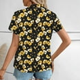 thumbnail image 3 of Cavosen Short Sleeve Womens Blouse Button down Collared Hawaiian Tropical Print Summer Tops Pullover Button up Beach Tees Loose Fit Resort Vacation Shirts Going out T-Shirts L, 3 of 7
