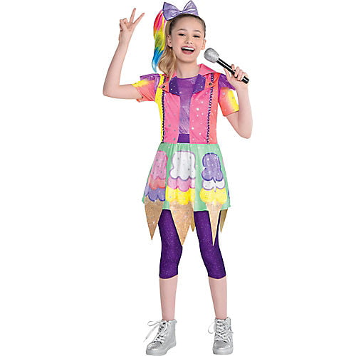 JoJo Siwa Includes Dress Bow Leggings Party City Ice Cream Cone Halloween Costume for Girls