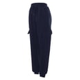 thumbnail image 6 of Summer Pants for Women Daily Home Outdoor Elastic Waist Side Pockets Trousers Casual Workout Trousers Sweatshirt Cargo Pants Fashion Woman Clothes Womens Boot Leg Women Fashion for Work Navy 3XL, 6 of 6