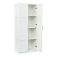 thumbnail image 4 of High wardrobe and kitchen cabinet with 2 doors and 3 partitions to separate 4 storage spaces,white, 4 of 8