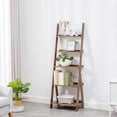 thumbnail image 3 of BALANBO 5 Tier Bookshelf& Leaning Ladder Shelf for Storage Rack Display & Organizer Shelves,Brown, 3 of 7