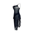 thumbnail image 4 of Naittoop Women's Mesh Chemise Nightgown Long Ruffle Sheer Bridal Lingerie Side Split Sexy Sleepwear Nightwear, 4 of 5