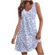 thumbnail image 1 of Fuera Del Hombro Vestido Largo de la Moda de Verano de las Mujeres Flor de Impresión de Bolsillo sin Mangas Cuello en V, Vestido Casual para Diario, 1 of 9
