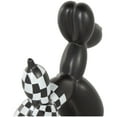 thumbnail image 4 of 9", 7"H Black Ceramic Balloon Dog Sculpture with Checkered Accents, by DecMode (2 Count), 4 of 9