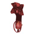 thumbnail image 3 of XYD Women Graceful Bowknot Open Square Toe Sandals Crystal Studs Chunky High Heels Evening Dressy Wedding Shoes Size 7 Red, 3 of 4