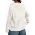 thumbnail image 4 of Women'S American Flag Graphic Long Sleeve Sweater Knit Round Neck Pullover Top White XXXL, 4 of 5