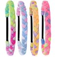 thumbnail image 1 of 4 diademas trenzadas Tie Dye para niñas, accesorios ajustables para el cabello con trenza de arcoíris para niños, diademas elásticas para niñas, regalos de fiesta de cumpleaños, lindas, 1 of 5