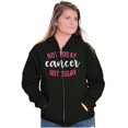 thumbnail image 3 of Not Today Breast Cancer Survivor Womens Plus Size Graphic Zipper Hoodie Brisco Brands 2X, 3 of 5