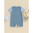 thumbnail image 5 of Musuos Newborn Baby Summer Romper 3M 6M 12M 18M Plaid Print Patchwork Short Sleeve Jumpsuit for Boy Girls Cute Clothes, 5 of 9