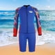 thumbnail image 2 of Traje de baño dividido para niños con cremallera frontal y protección solar, traje de buceo térmico para XL Azul, 2 of 9