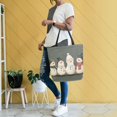 thumbnail image 4 of FORMRS Womens Canvas Tote Bag with Zipper Inner Pocket Shoulder Handbag, Gray Snowmen, 4 of 7
