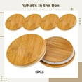 thumbnail image 4 of 6 Pcs Mason Jar Lids, Wide Mouth Wooden Jar Covers with Silicone Seal, Airtight Storage Lids for Mason Jars, Natural Wood Caps for 64/32/16/8/4 oz Jars, Tea, Coffee Mug Covers（3.4-inch ）, 4 of 5