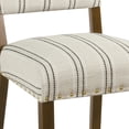 thumbnail image 2 of Wooden Dining Chair with Striped Pattern Fabric Cushioned Seat, Black and White, Set of Two, 2 of 2