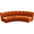 thumbnail image 5 of Maklaine 5-Piece Contemporary Velvet Modular Sectional in Mahogany, 5 of 9