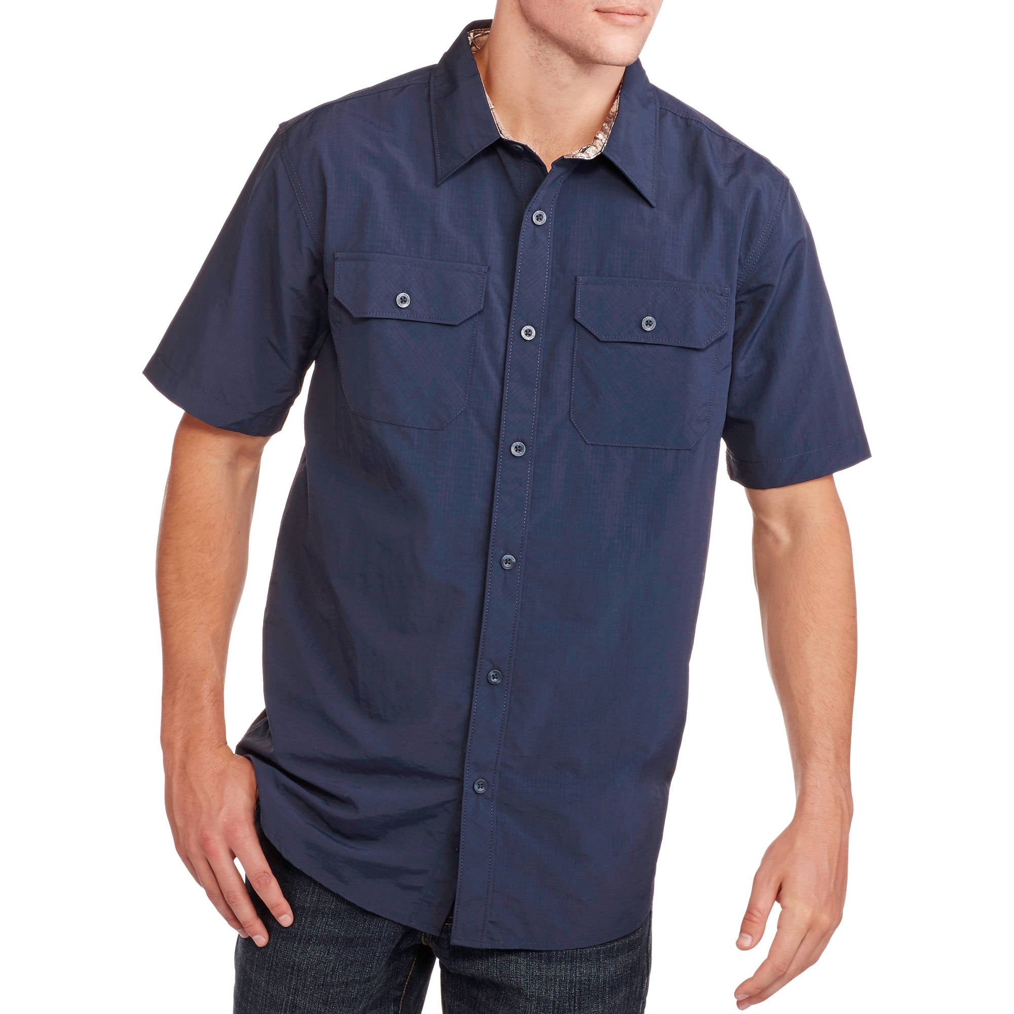 Realtree - Men's Performance Short Sleeve Woven Shirt - Walmart.com ...