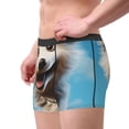 thumbnail image 2 of Pofeuu Blue Sky Cute Wolf Print Men’s Boxer Briefs, Moisture-Wicking Underwear, Regular,Trunk-Small, 2 of 5