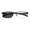 thumbnail image 3 of Mens Business Half Rimless Progressive Photochromic Reading Glasses Metal Rectangular Multi-focal Presbyopia Glasses Classic Readers +4.00, 3 of 6