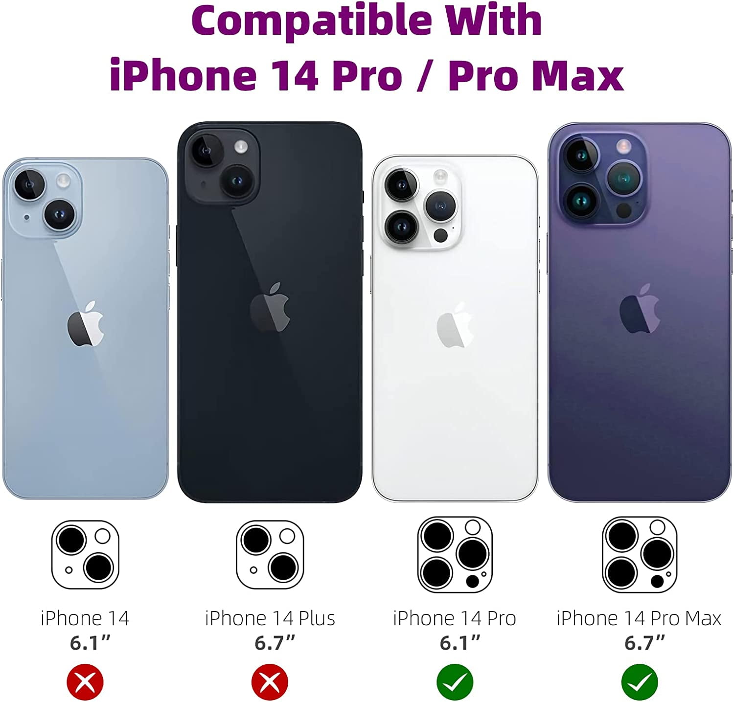 Mansoorr Camera Lens Protector for iPhone 14 Pro/iPhone 14 Pro Max - G