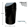 thumbnail image 2 of Bote De Basura Chico 20l Plástico Cesto Con Tapa Xtellar negro, 2 of 3