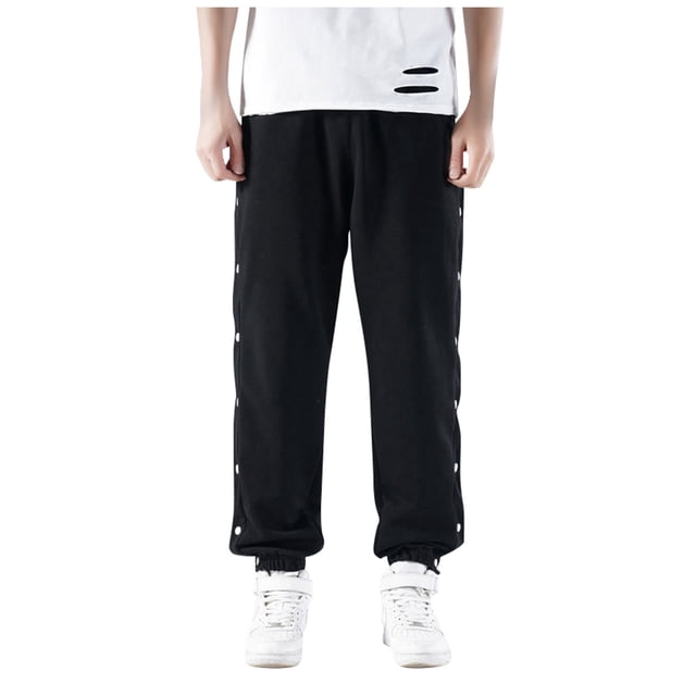 Men's Open-Breasted Basketball Pants - Lightweight Cotton Training Tracksuit with Elastic Waist - All Seasons