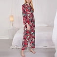 thumbnail image 3 of Balery Rooster Head Conjunto de Pijama con Estampado para Mujer, Conjunto de Dos Piezas con Manga Larga, Ropa de Dormir Suave con Bolsillos, Pijamas Cómodos-Large, 3 of 7