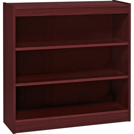 Hardwood Veneer Furniture Collection - Lorell, LLR60071, Panel End Hardwood Veneer Bookcase, 1 Each, Mahogany