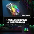 thumbnail image 4 of MANBASNAKE Wireless Gaming Mouse With Transparent Design,Tri-Mode 2.4G/USB-C/Bt 5.0 ,3D RGB Backlit,Silent with 7 Buttons,Rechargeable for PC(White), 4 of 8