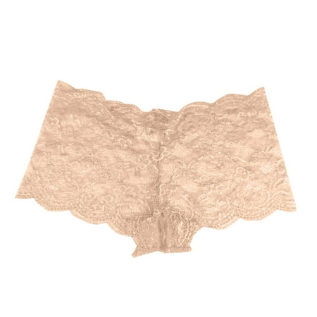 vigerkar Women Sexy Crotchless Boyshorts Underwear Bikini Cheeky Lingerie Panties Khaki  XXL