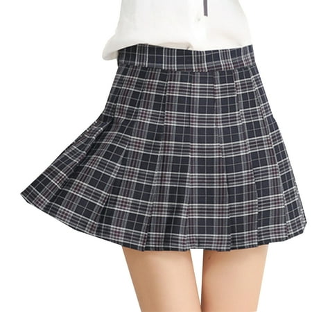 Adidas Tennis Shirt - Clearance Women Grid Pleated Skirt High Waist Miniskirt A-Lineskirt Tennis Short Skirts for Girls/Women