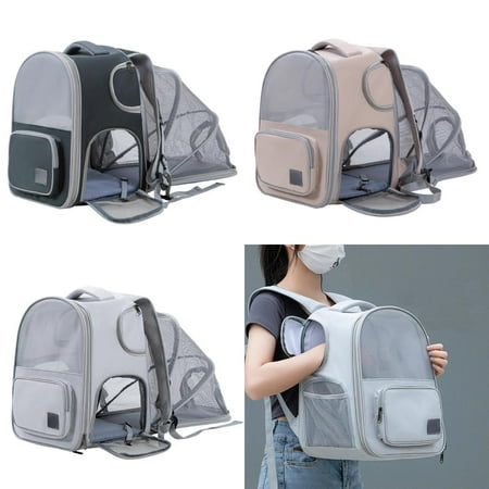 DUFDERIA Large Convenient and Breathable Expandable Pet Backpack for Kitten or Small Dog - Spacious and Comfortable Cat Carrier - Ideal Puppy Tote Bag for Adventure-Ready Pets - Perfect