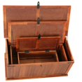 thumbnail image 3 of vidaXL Storage Chest 3 pcs, Solid Acacia Wood Storage Trunk with Side Handles, Lockable Design, 3 of 7
