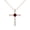 Red::Rose Gold, variant on Ruby & Zircon Cross Pendant - Yellow Gold Plated Gift