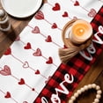 thumbnail image 2 of Valentine's Day Cotton Linen Table Runner for Dining Kitchen, Red Love Hearts Plaid Watercolor Wedding Outdoor Party Tablerunners Decoration, Dresser Scarf Coffee Tablecloth Runners 13x36 Inches, 2 of 8