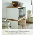 thumbnail image 3 of Yamazaki Home Stackable Countertop Shelf - Two Sizes, White, Steel + Wood, Small,  Stack up to two, Supports 8.8 pounds, Stackable, Minimal Assembly, 3 of 7