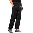 thumbnail image 4 of INSPIRE CHIC Sequin Pants for Men's Elastic Waist 70s Disco Costume Shiny Party Trousers 30 Black, 4 of 5