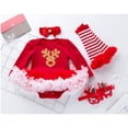 thumbnail image 4 of Robe de Princesse pour Bébé Fille Tenue de Robe 1-2e Anniversaire Robe de Mariage Noël Robe de Fête Bandeau Collants Ensemble de Chaussures, 4 of 4