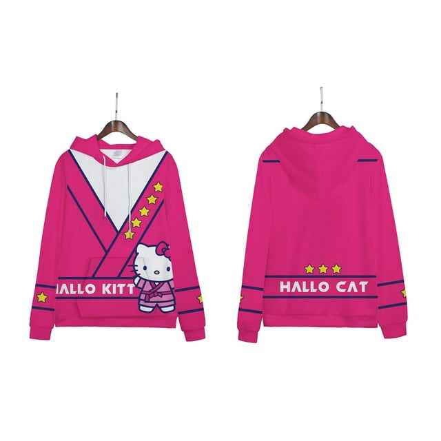 Suéter con estampado de dibujos animados de Sanrio Perimeter, con capucha, transpirable, de manga larga, para uso exterior, cárdigan para estudiantes que combina con todo, Tuanjian