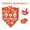 A004- D, variant on Pet Bandana with Pumpkin and Rainbow Print, Adjustable Tie, White with Autumn Patterns, for Dogs and Cats